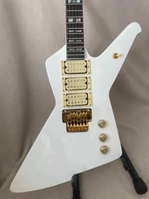 White EX Electric Guitar, 3H Open Pickup, Floyd Rose Bridge, Rosewood Fingerboard