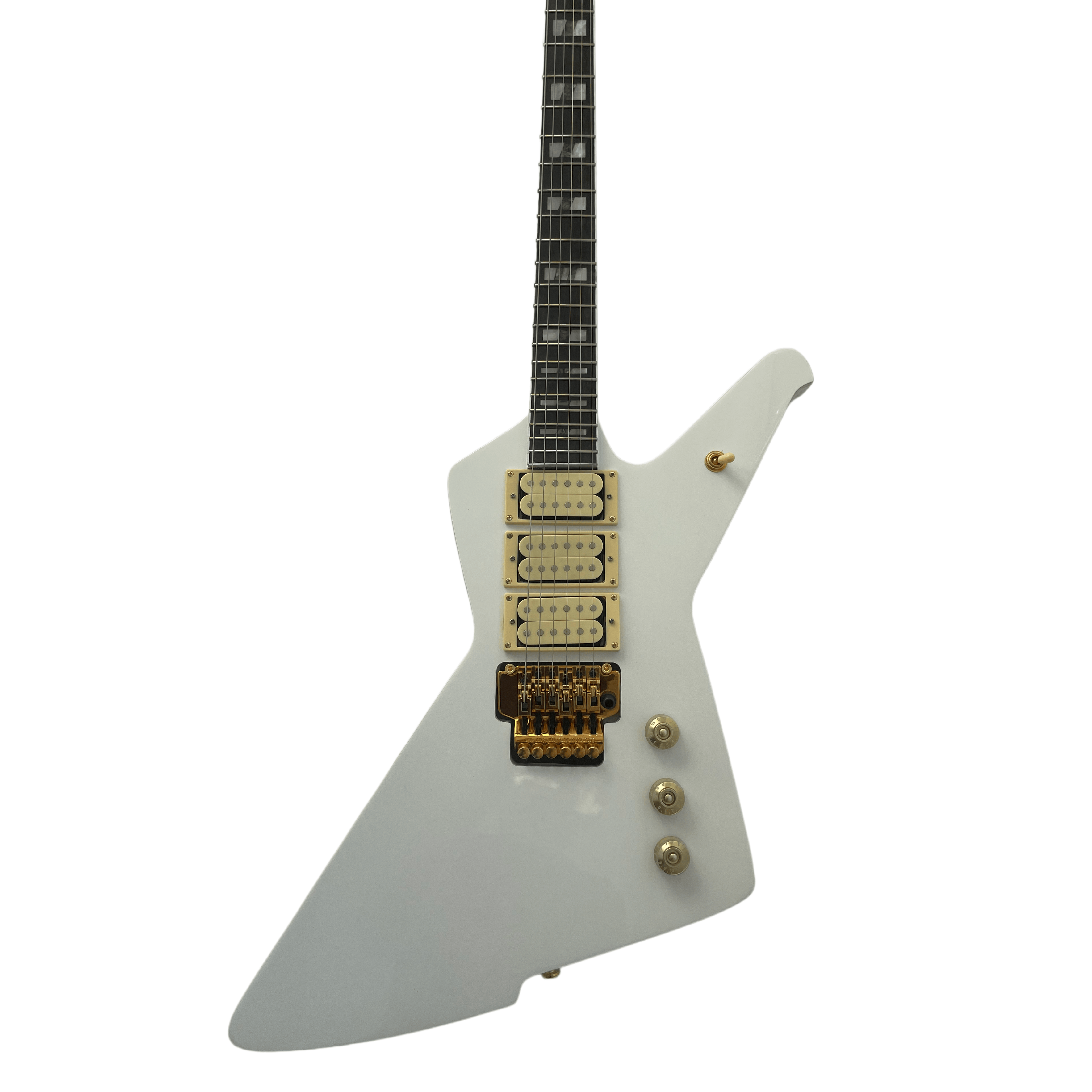 White EX Electric Guitar, 3H Open Pickup, Floyd Rose Bridge, Rosewood Fingerboard