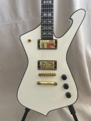 High Quality Snow White Iceman Electric Guitar Gold Hardware H-H Pickup