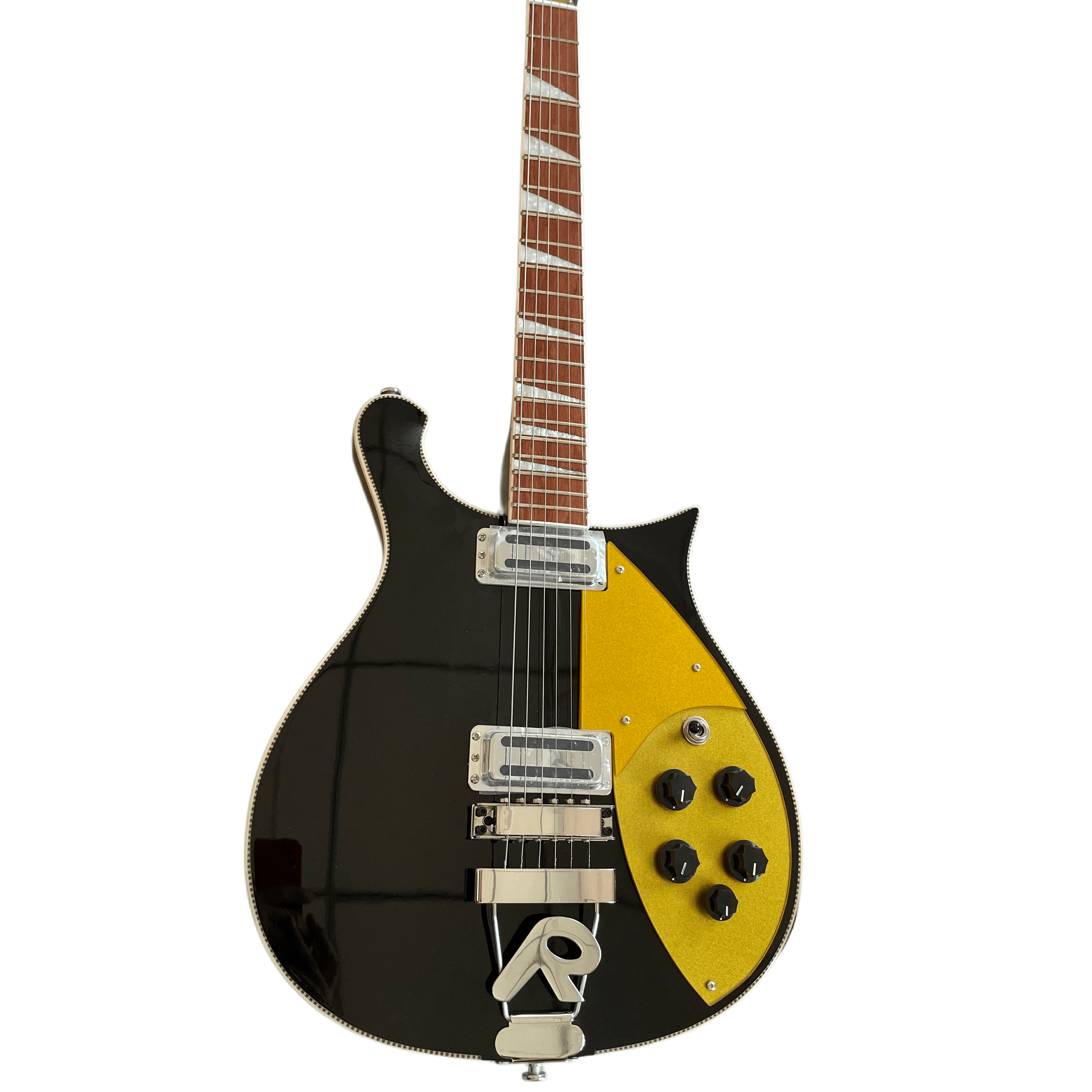 Black 660 Electric Guitar Basswood Body Rosewood Fingerboard Neck Thtough Joint 'R' Tailpiece