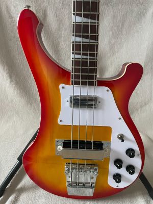 Bass Electric Guitar Cherry Sunburst Color Chrome Hardware Rosewood Fingerboard 4 Strings