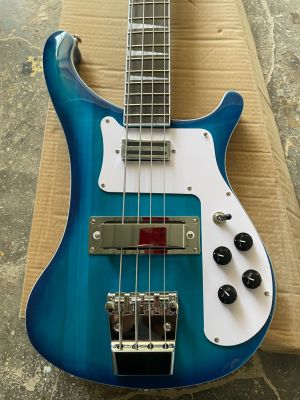 High-Quality Bass Electric Guitar Blue Chrome Hardware 4 Strings
