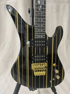 Synyster Gates Custom Electric Guitar Black Gold Stripes HH Pickups 6 Strings