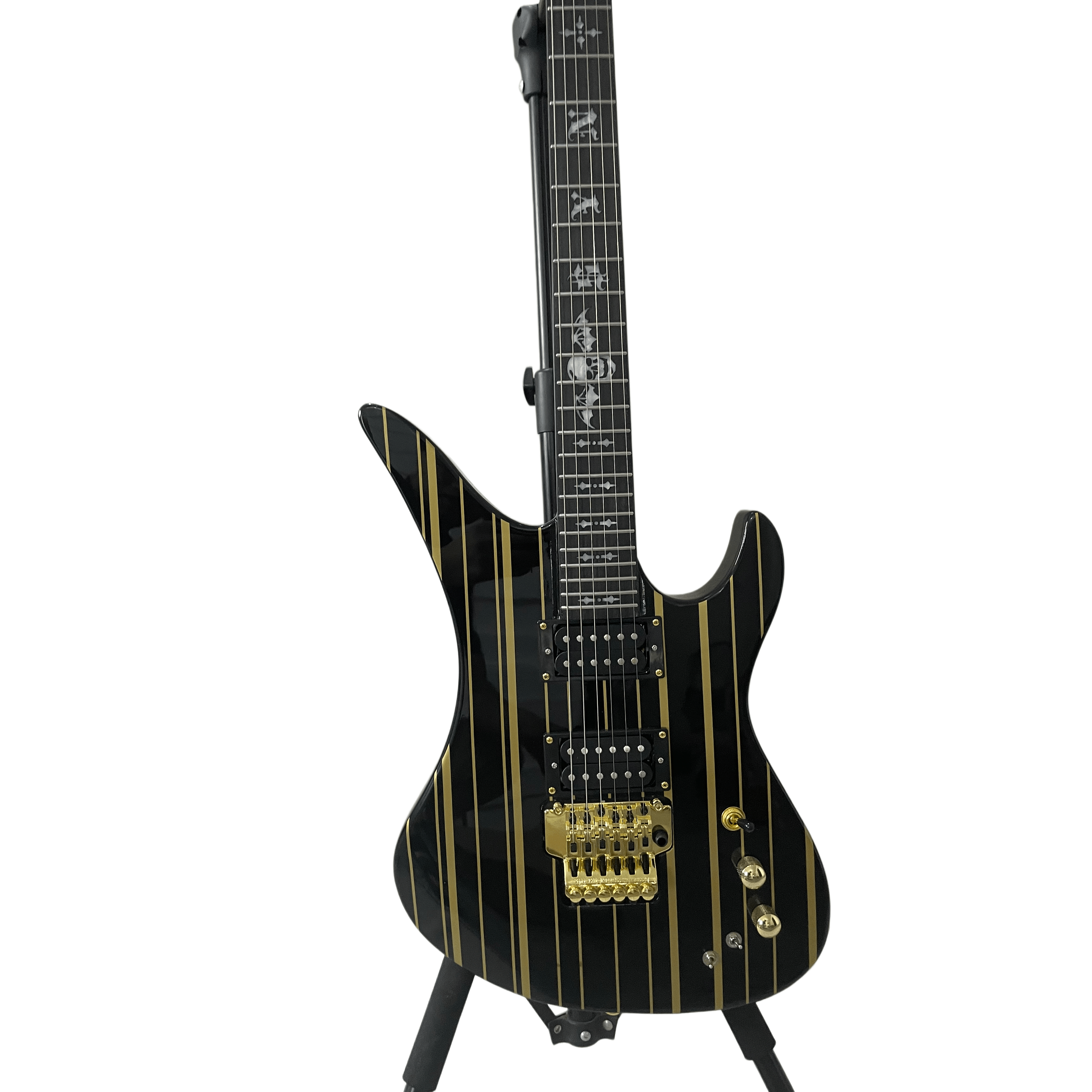 Synyster Gates Custom Electric Guitar Black Gold Stripes HH Pickups 6 Strings