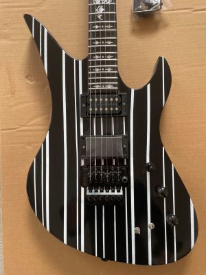 Custom Black&White Pinstripes Synyster Gates Electric Guitar FR Bridge HH Pickup