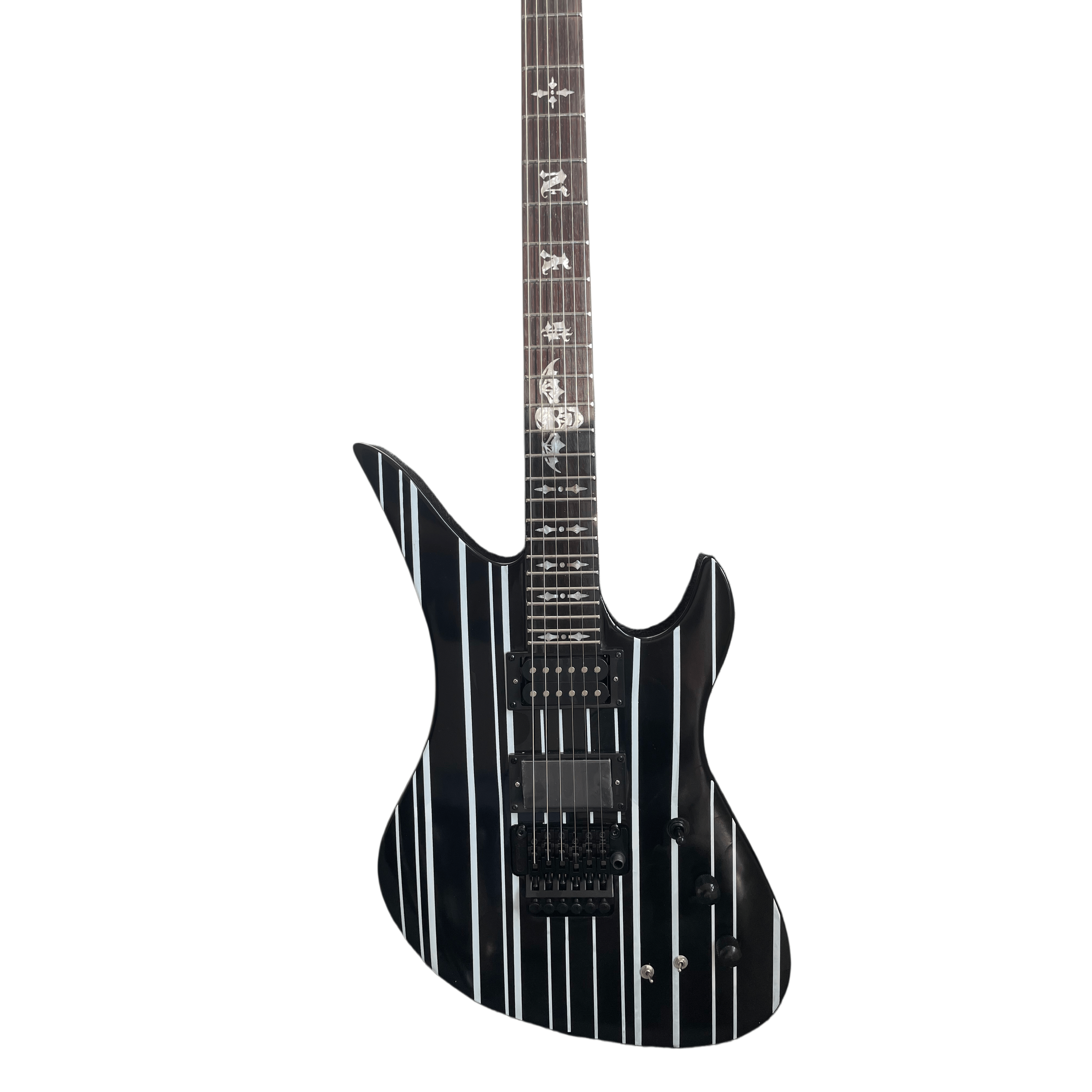 Custom Black&White Pinstripes Synyster Gates Electric Guitar FR Bridge HH Pickup