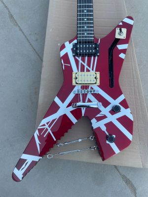 Alien White Stripe Red Electric Guitar 2H Pickups 6 String Rosewood Fingerboard