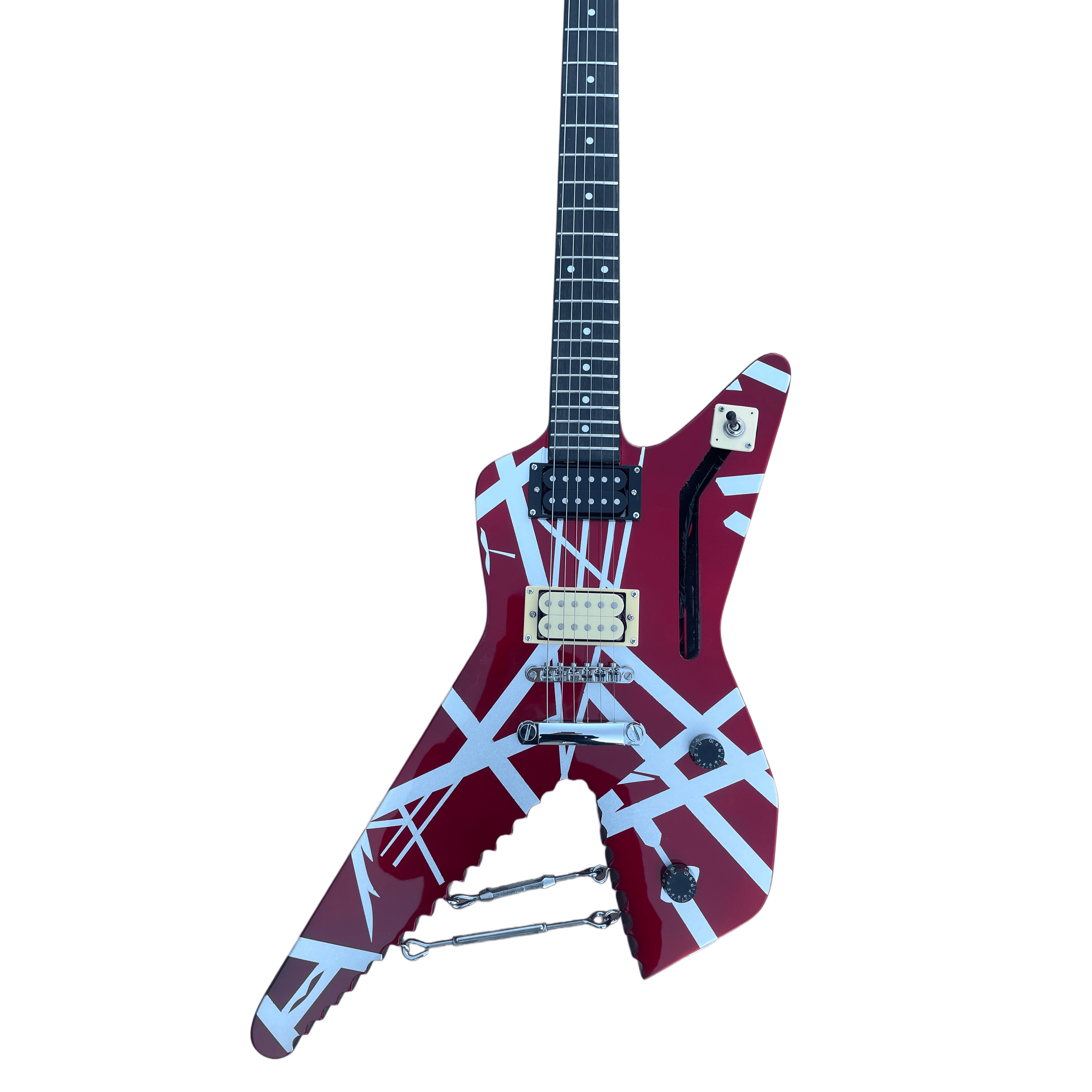Alien White Stripe Red Electric Guitar 2H Pickups 6 String Rosewood Fingerboard