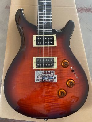 High Quality Electric Guitar,Rosewood Body, Maple Veneer Lower Flyer Inlay 2H Pickups Red
