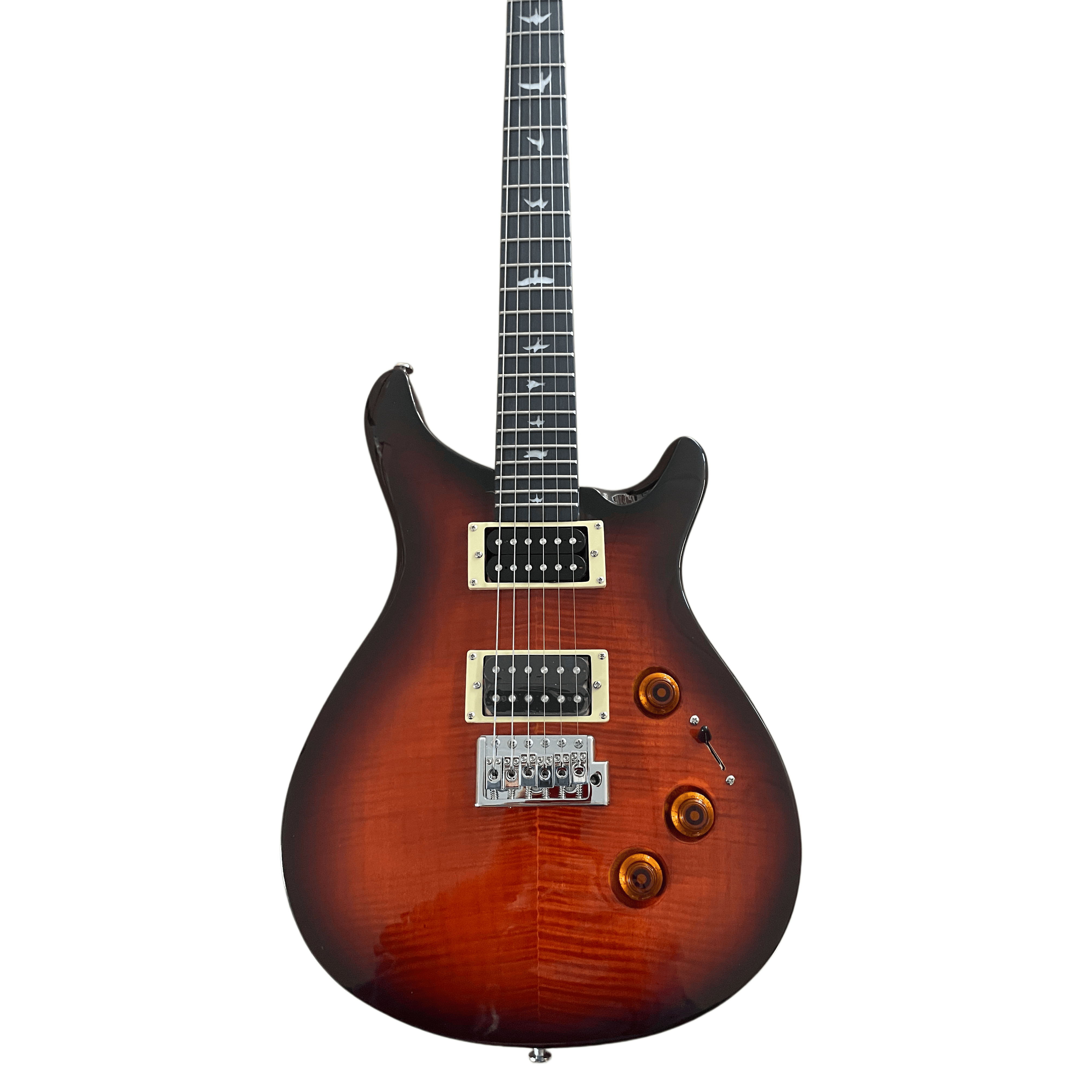 High Quality Electric Guitar,Rosewood Body, Maple Veneer Lower Flyer Inlay 2H Pickups Red