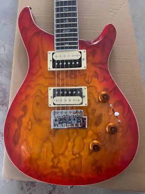High Quality Electric Guitar,Rosewood Body, Landscape Pattern Finish Lower Flyer Inlay 2H Pickups Sunburst