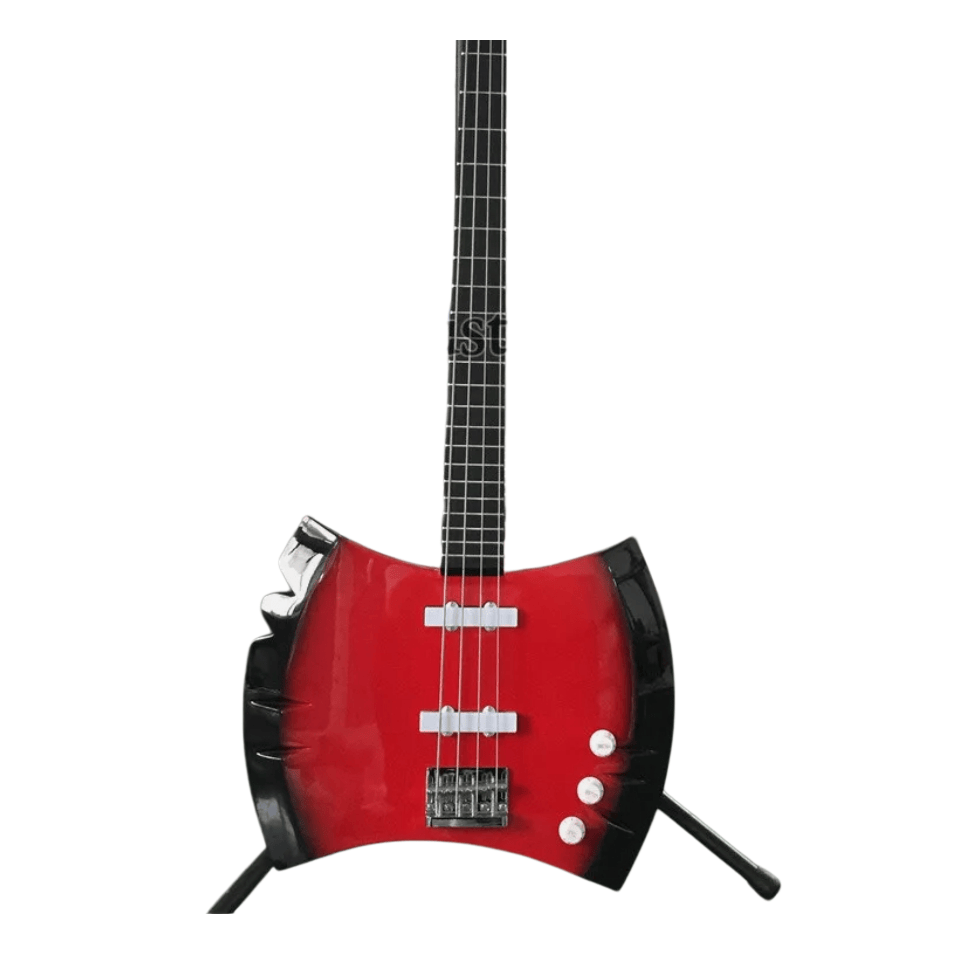 4 String Red Marceline's Axe Bass Special Shape Electric Bass Guitar Solid Body