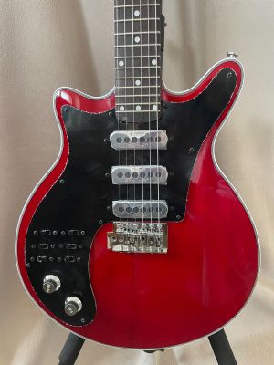 6 String Red Brian May Electric Guitar 3H Pickups Silver Accessories Left hand