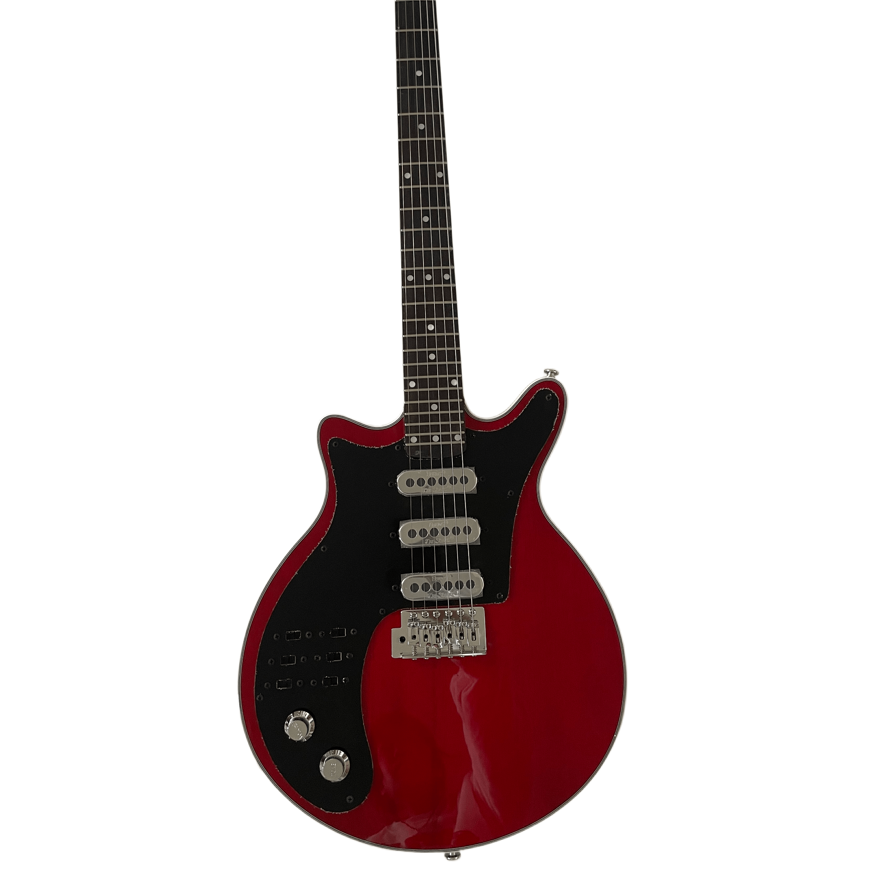 6 String Red Brian May Electric Guitar 3H Pickups Silver Accessories Left hand