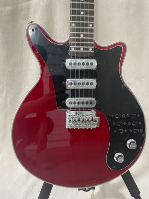 6 String Red Brian May Electric Guitar 3H Pickups Silver Accessories Rosewood Fingerboard