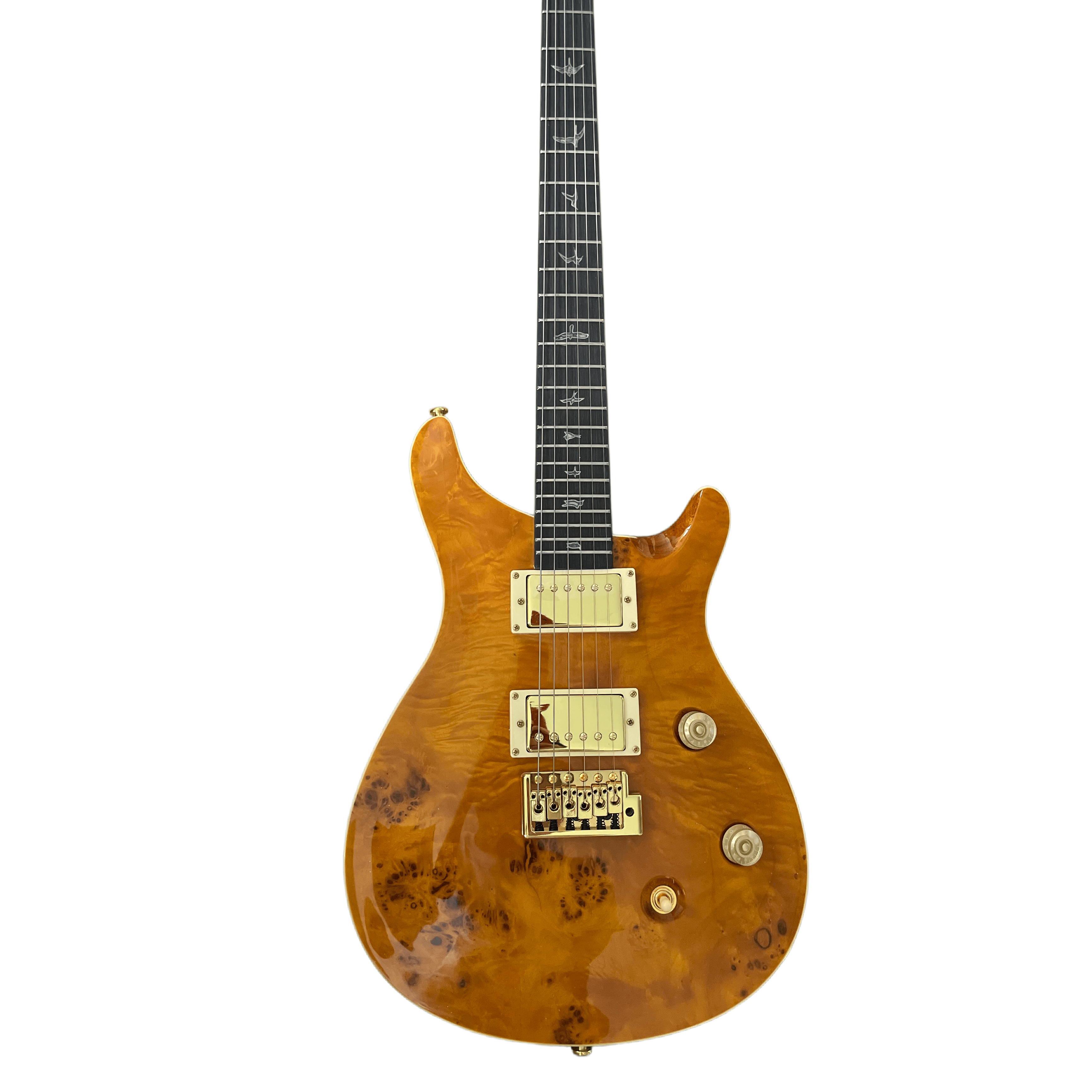 Yellow Electric Guitar Large Floral Finish Lower Flyer Inlay Gold Accessories
