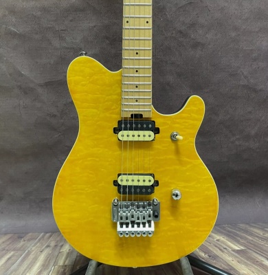 US OLP Bright yellow sterling electric guitar tremolo bridge quilted maple top