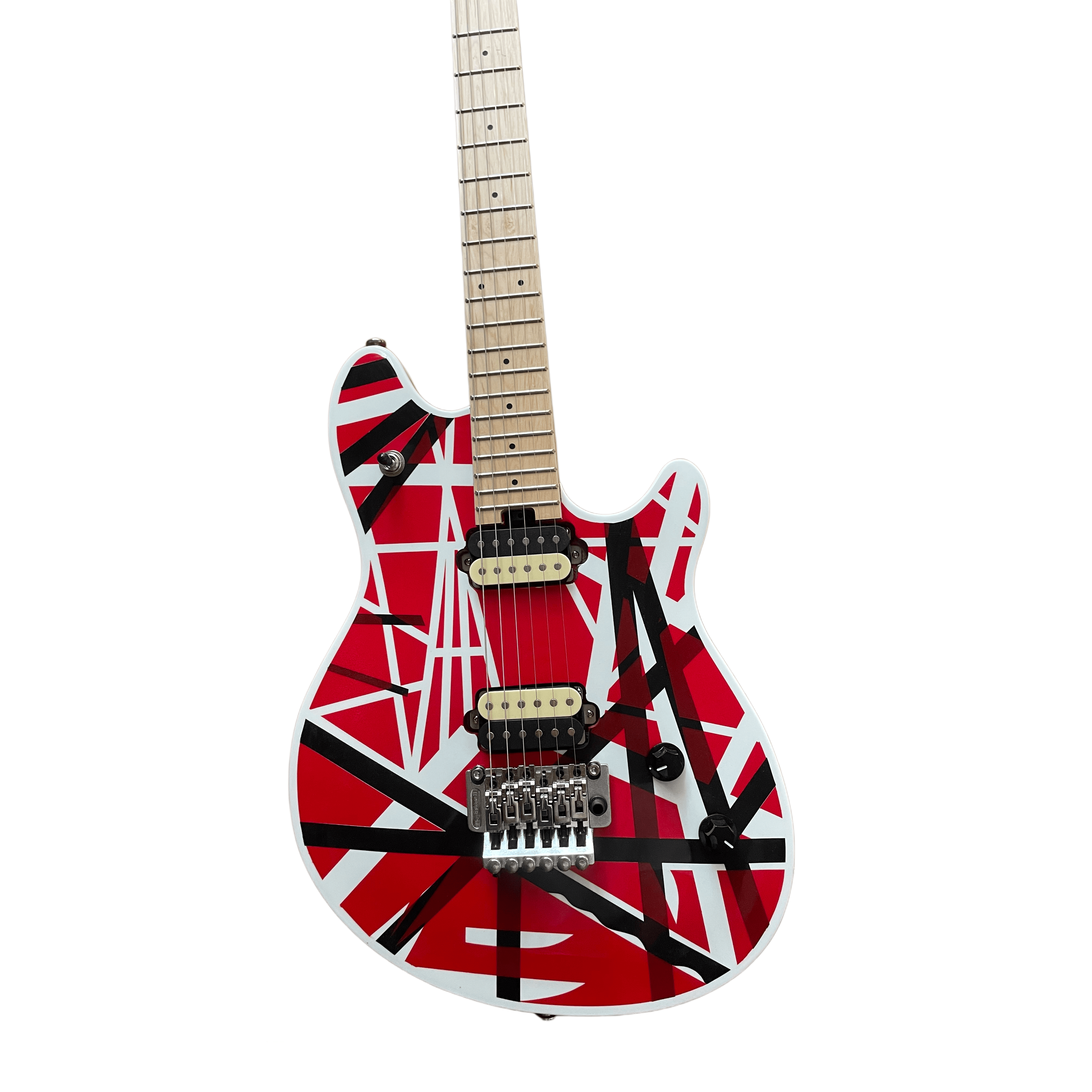 High Quality White And Red Line Electric Guitars Floyd Rose Tremolo Bridge Maple Fingerboard
