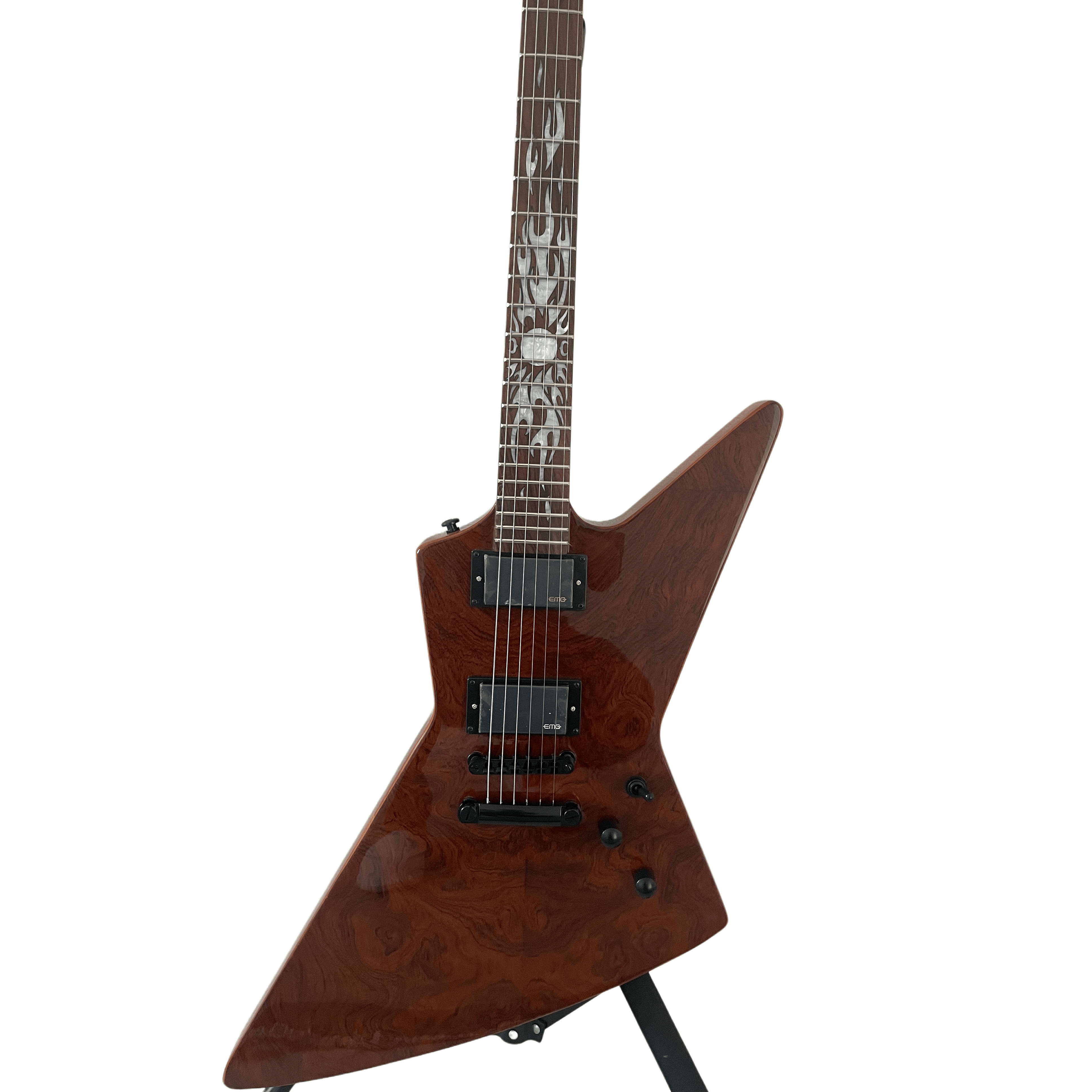 Original Wood Color EMG Pickups Explorer Electric Guitar  Mahogany Body Rosewood Fretboard