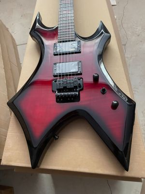 High-quality Electric Guitar With Black And Red Tiger-Patterned Mahogany Body And Rosewood Neck
