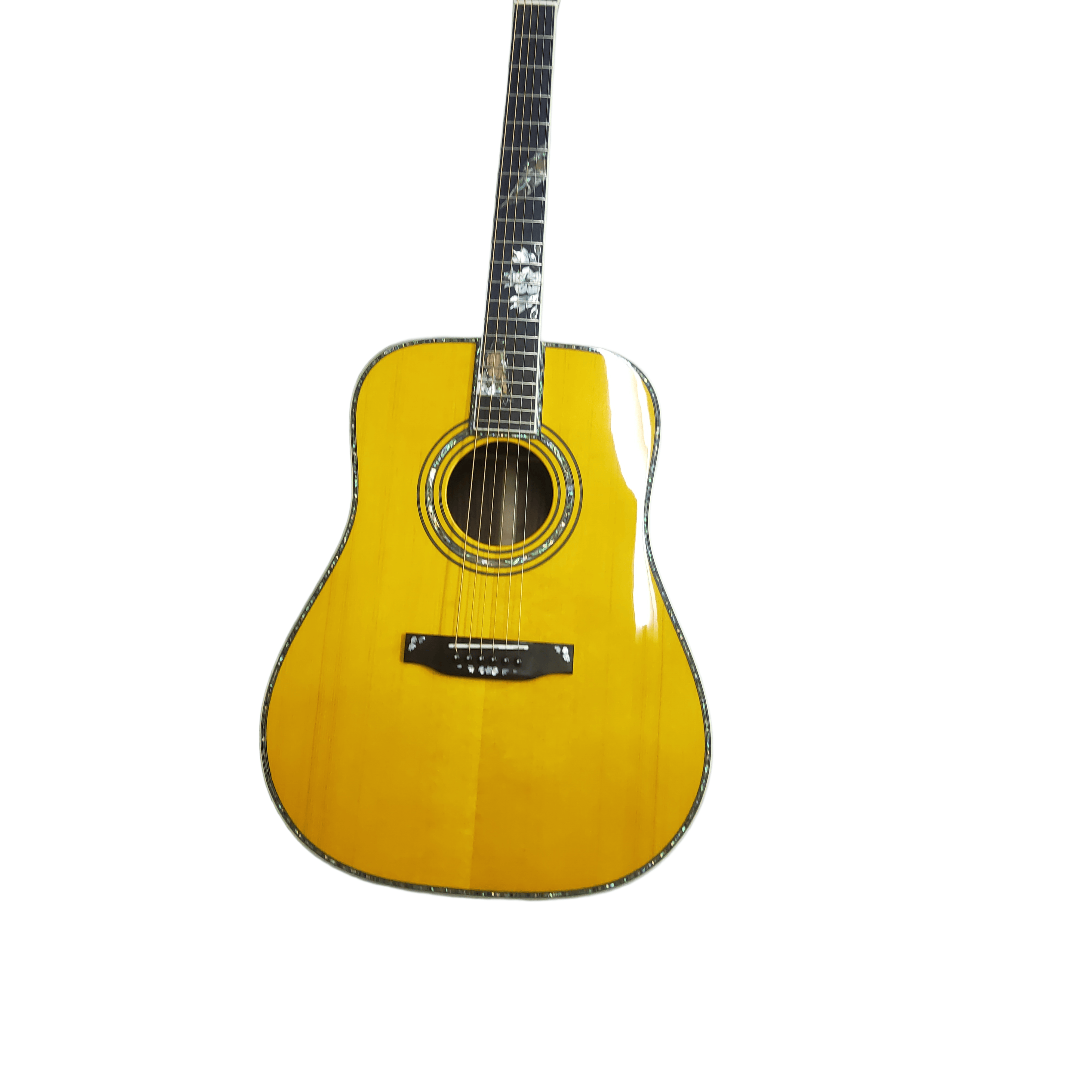Factory Customized Imperial Bird Full Veneer Acoustic Guitar with Ebony Fingerboard Inlay And Undercoding
