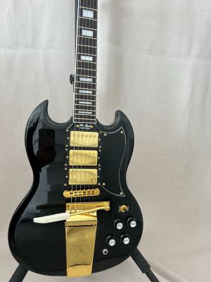 Custom SG Electric Guitar Gold Hardware Mahogany Body Rosewood Fretboard Black ABR-1 Bridge