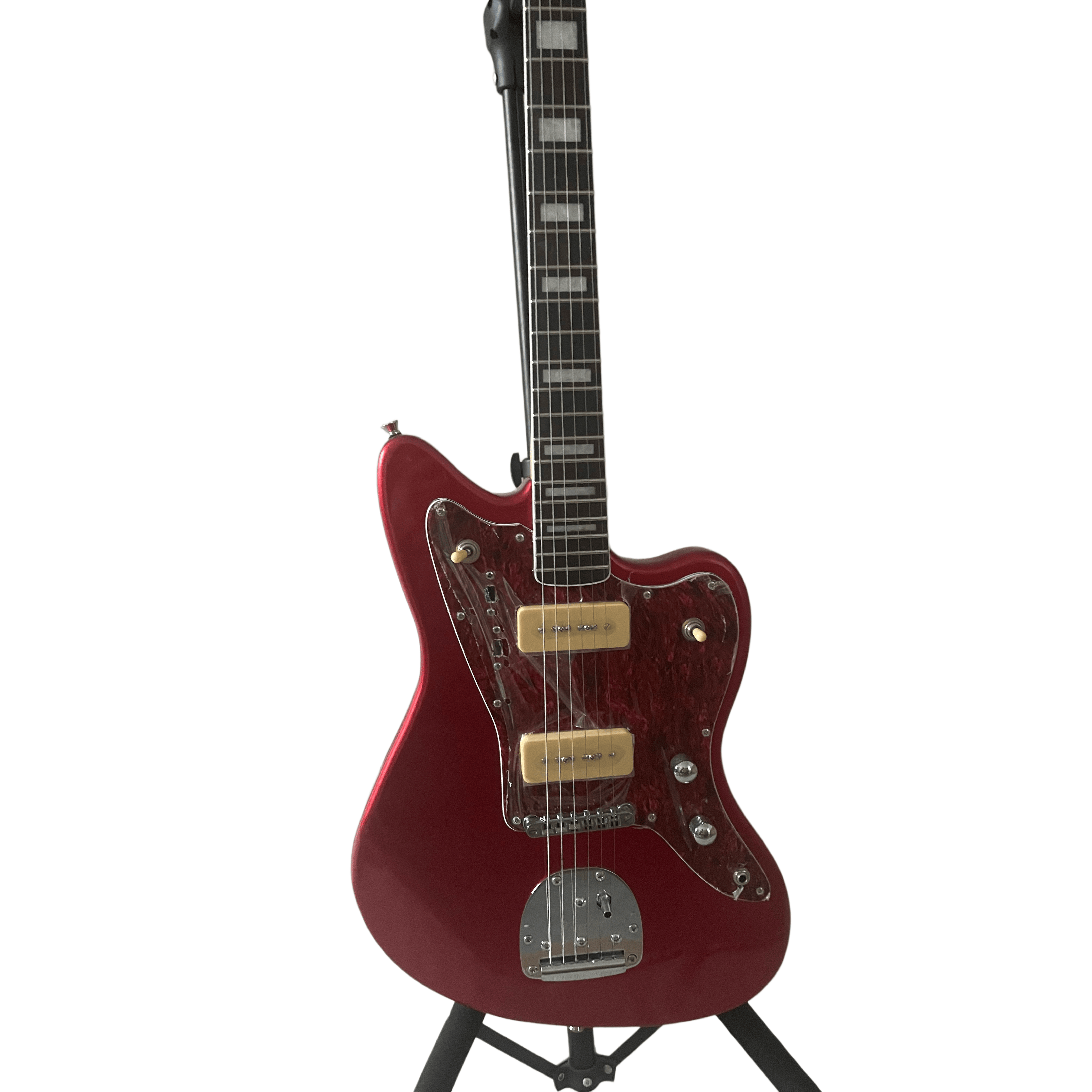Offset Shape Electric Guitar Gloss Candy Apple Red Rosewood Fingerboard Soapbar Pickups