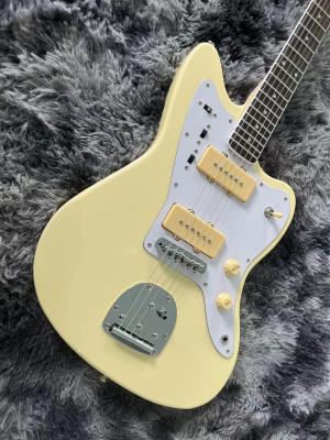 Cream Yellow Electric Guitar Rosewood Fingerboard White Tortoise Shell Pickguard
