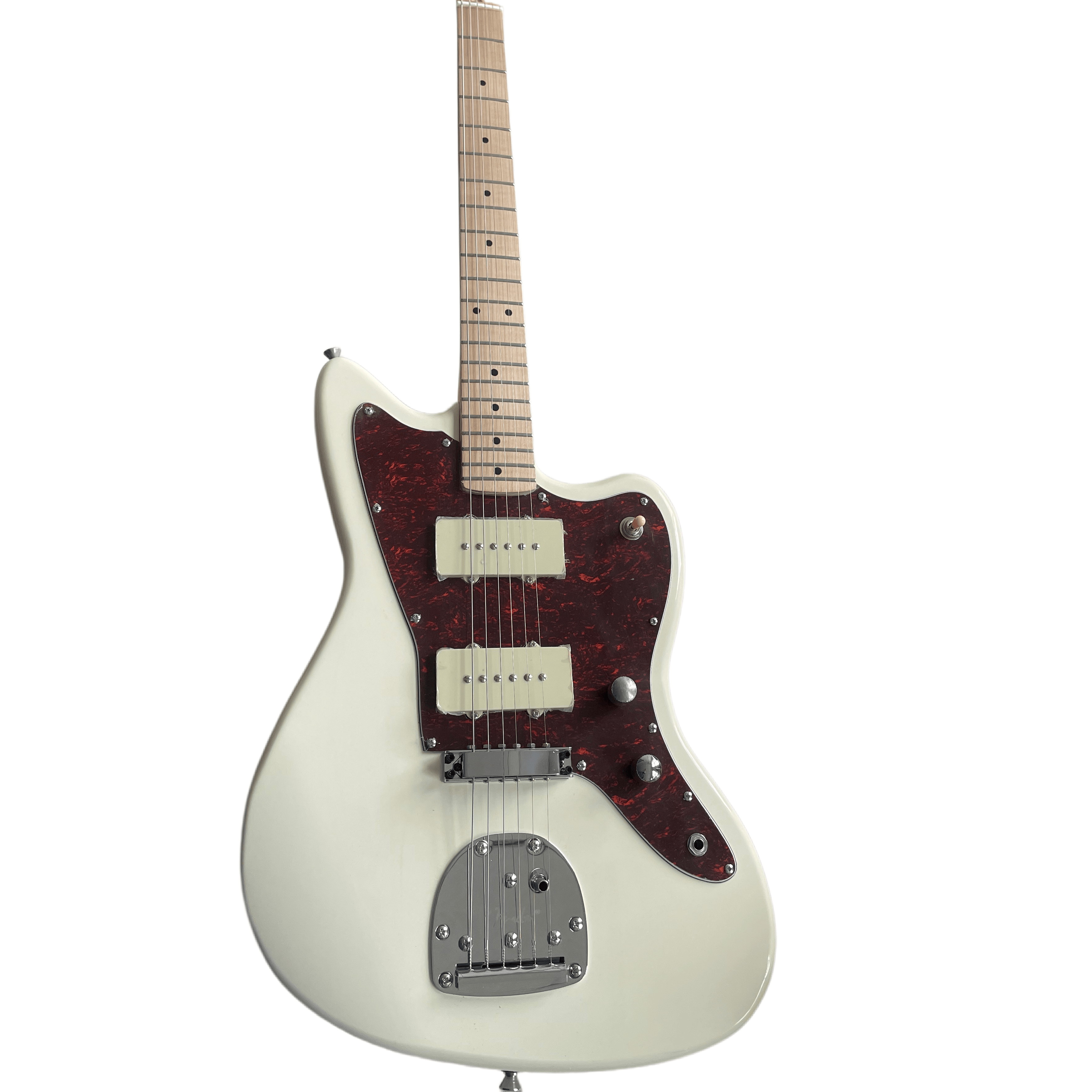 Offset Body Dual Humbucker Electric Guitar Vintage White Cream Pickups