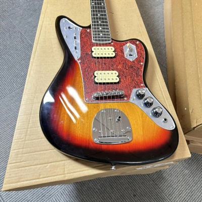 Offset Dual Electric Guitar Sunburst mahogany body rosewood neck Tortoiseshell Pickguard
