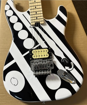 high-quality Electric Guitar Black& White Graphic Design rosewood neck mahogany body