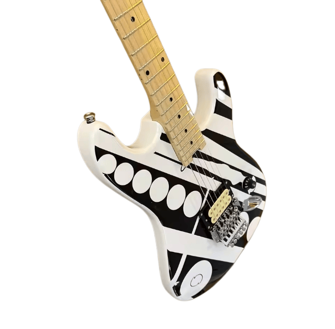 high-quality Electric Guitar Black& White Graphic Design rosewood neck mahogany body