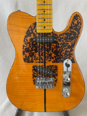T-Style Electric Guitar 6 String Amber Yellow Flame Maple Top Tortoiseshell Pickguard Vintage Style