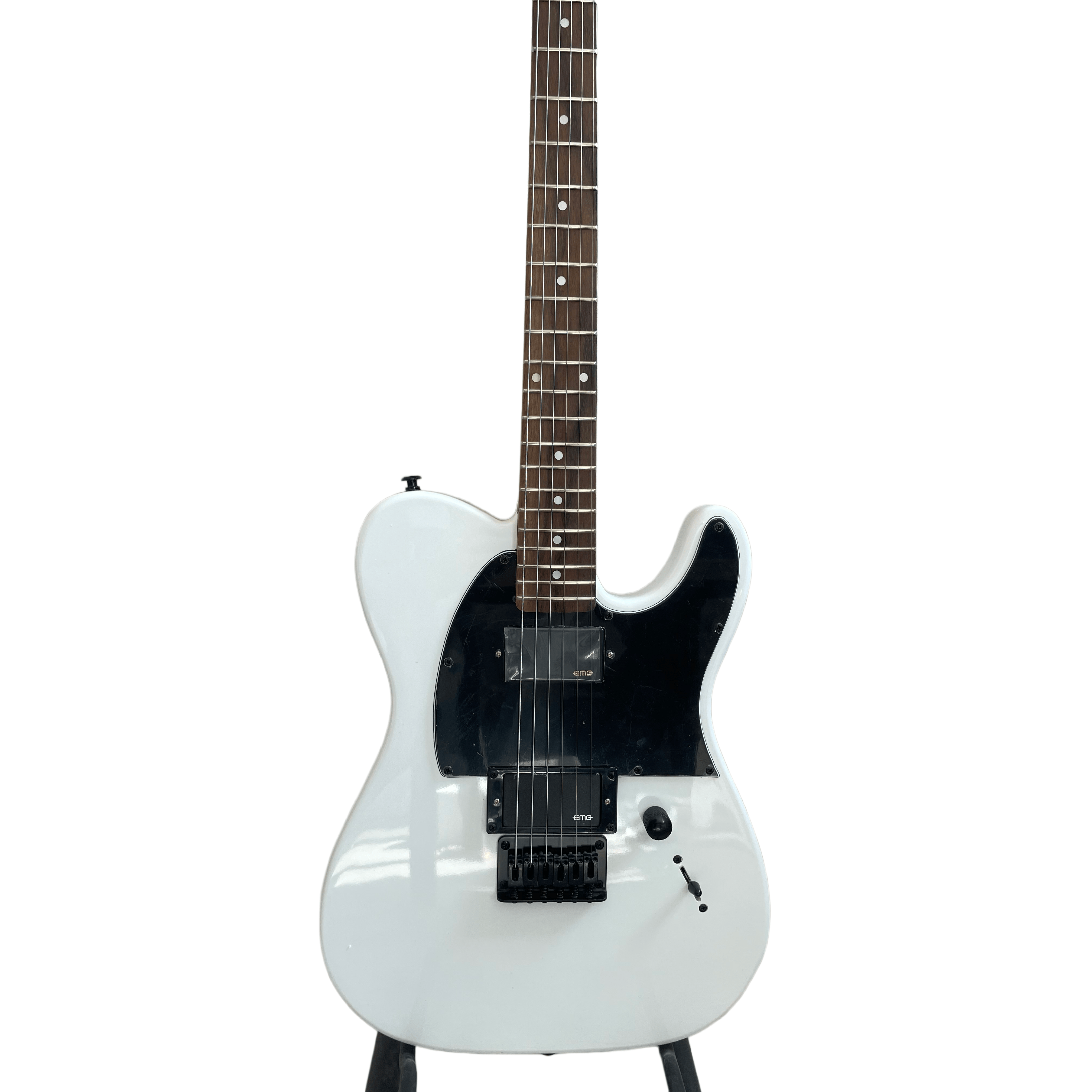 Classic Gloss White 6-String T-Style Electric Guitar Mahogany Body Maple Neck Black Pickguard