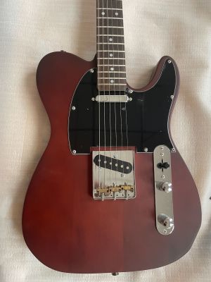 T-Style Electric Guitar Mahogany Annatto Body and Neck Satin Walnut color Rosewood Fingerboard
