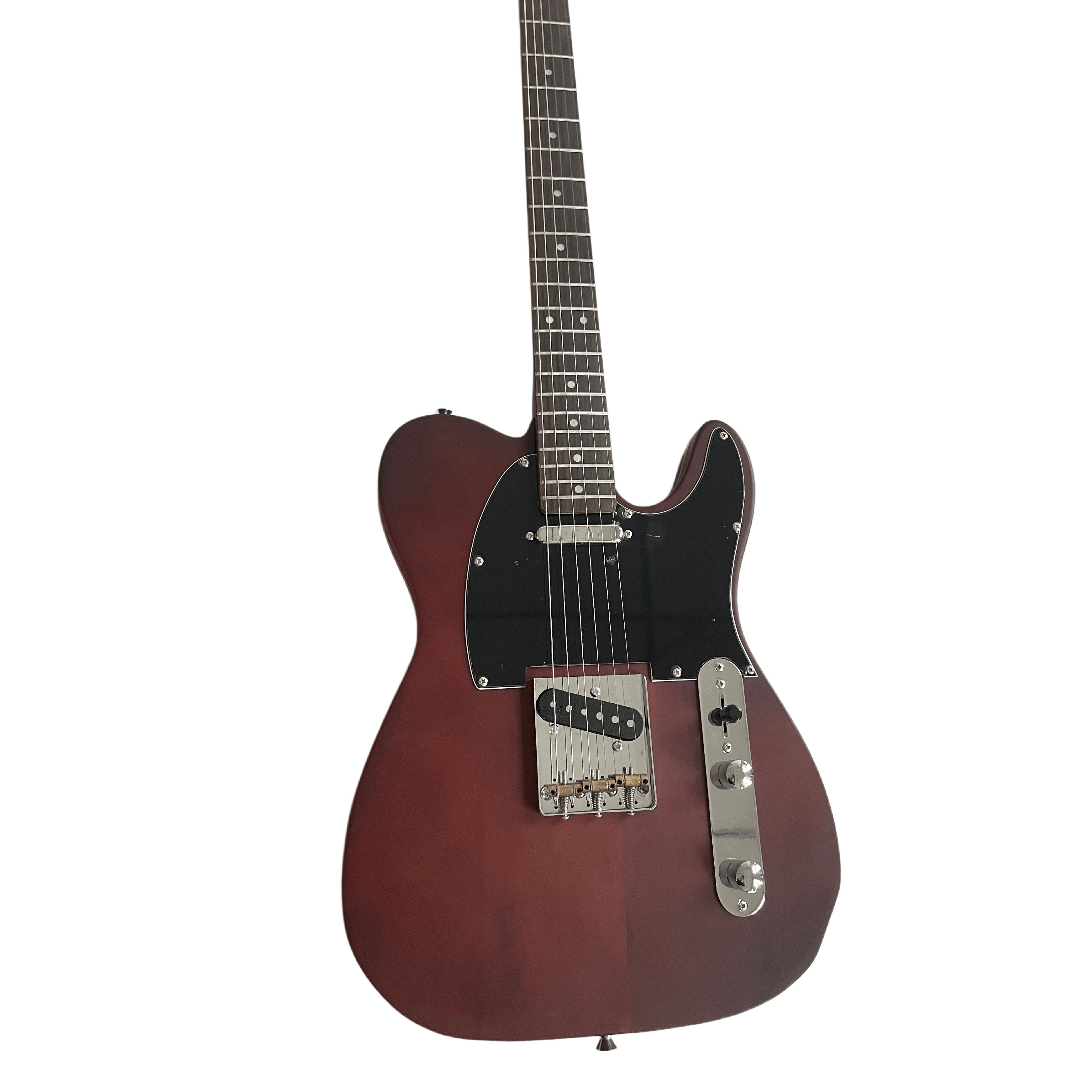 T-Style Electric Guitar Mahogany Annatto Body and Neck Satin Walnut color Rosewood Fingerboard