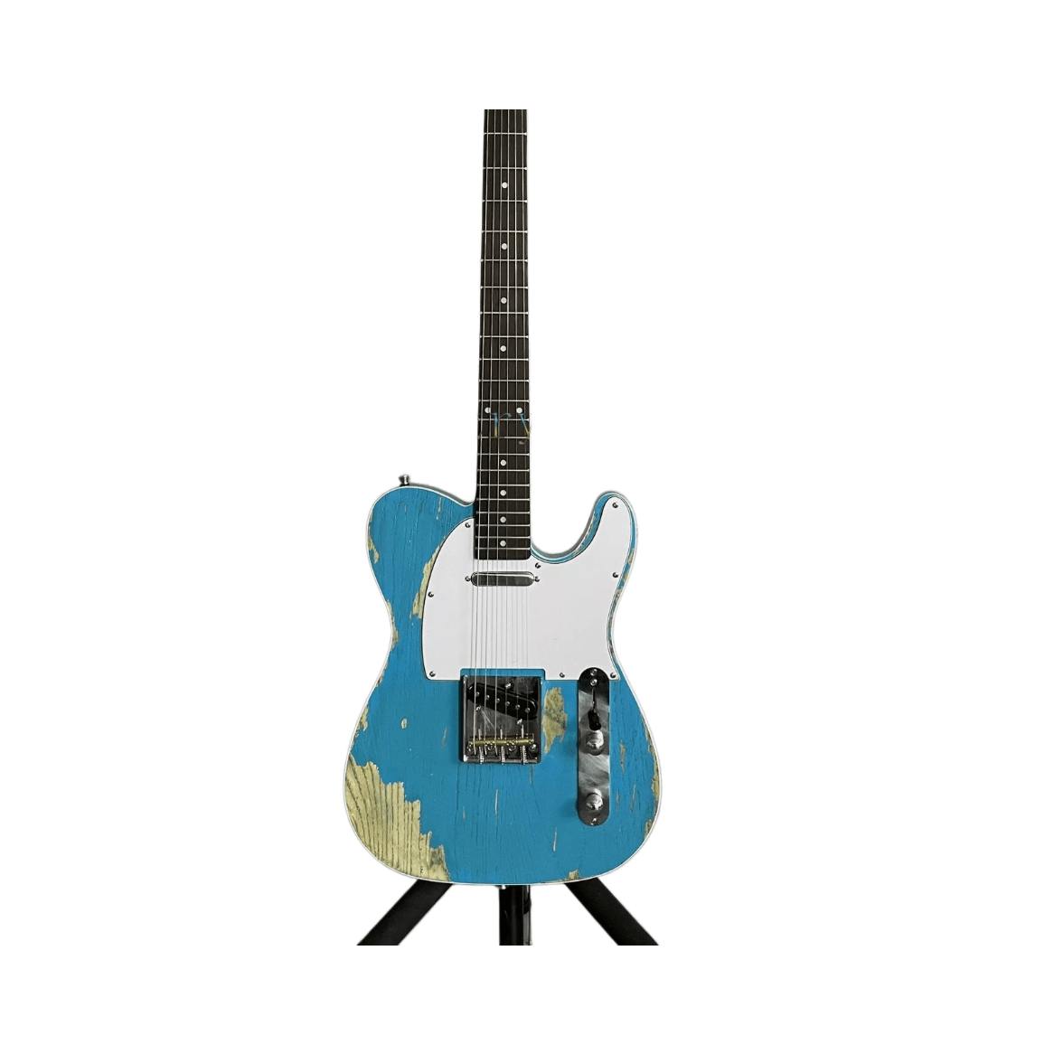 T-Style Electric Guitar 6 String SS Pickup Relic Distressed Blue Vintage Aged Style