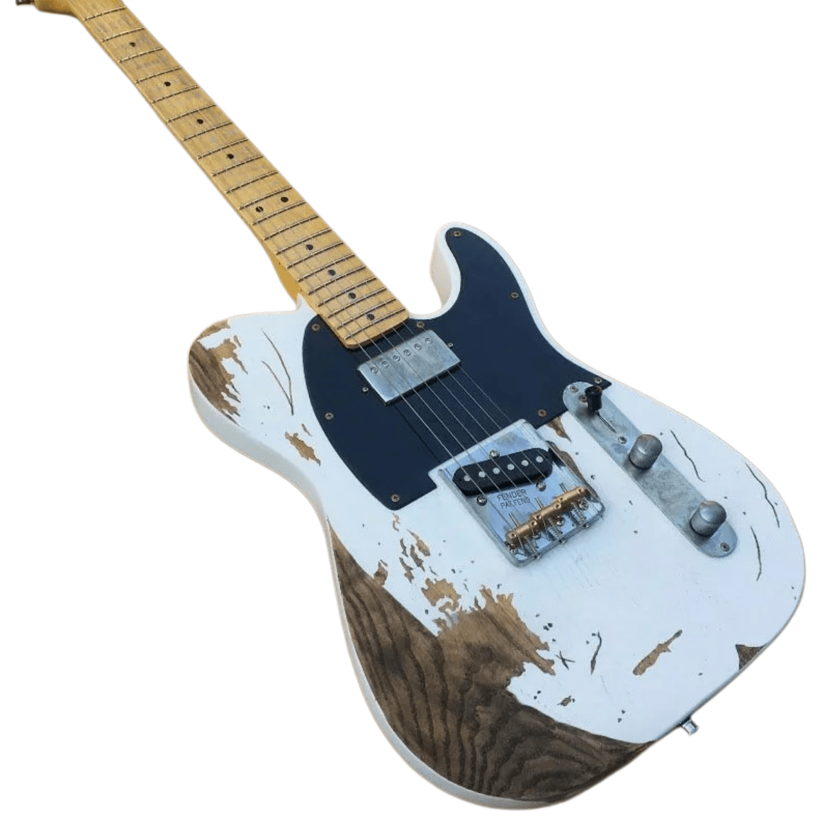 High Quality T-Style Electric Guitar 6 String Heavy Relic Distressed White Vintage  Alder Body With Maple Neck