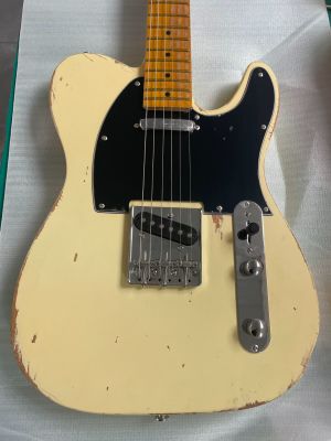 6 Strings Relic T-Style Electric Guitar Alder Relic Distressed Vintage Cream Body Maple Fretboard