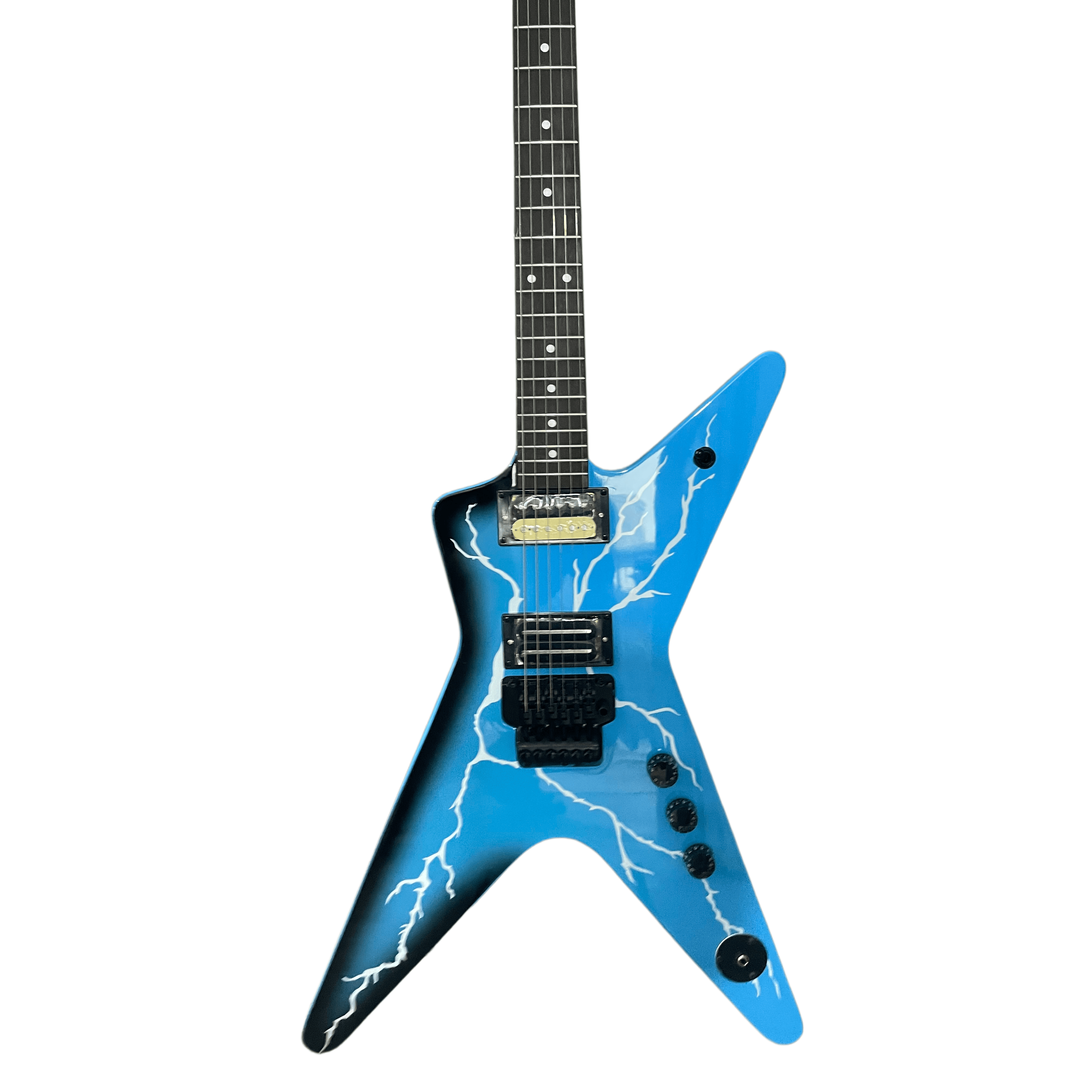 OEM 6 Strings Dimebag Darrel ML Electric Guitar Floydrose vibrato Blue Lightning Veneer