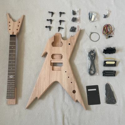 Diy Electric Guitar Kit Razorback Style Mahogany Body Rosewood Fretboard