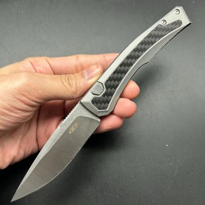 ZT0556 EDC Outdoor Home Folding Knife True Carbon Brazing Maintenance Panel 3.5 High Quality Steel Integrated Tool for Men's Outdoor Home Use, Preferred Gift for Husband and Boyfriend, Kitchen Camping Dual Use