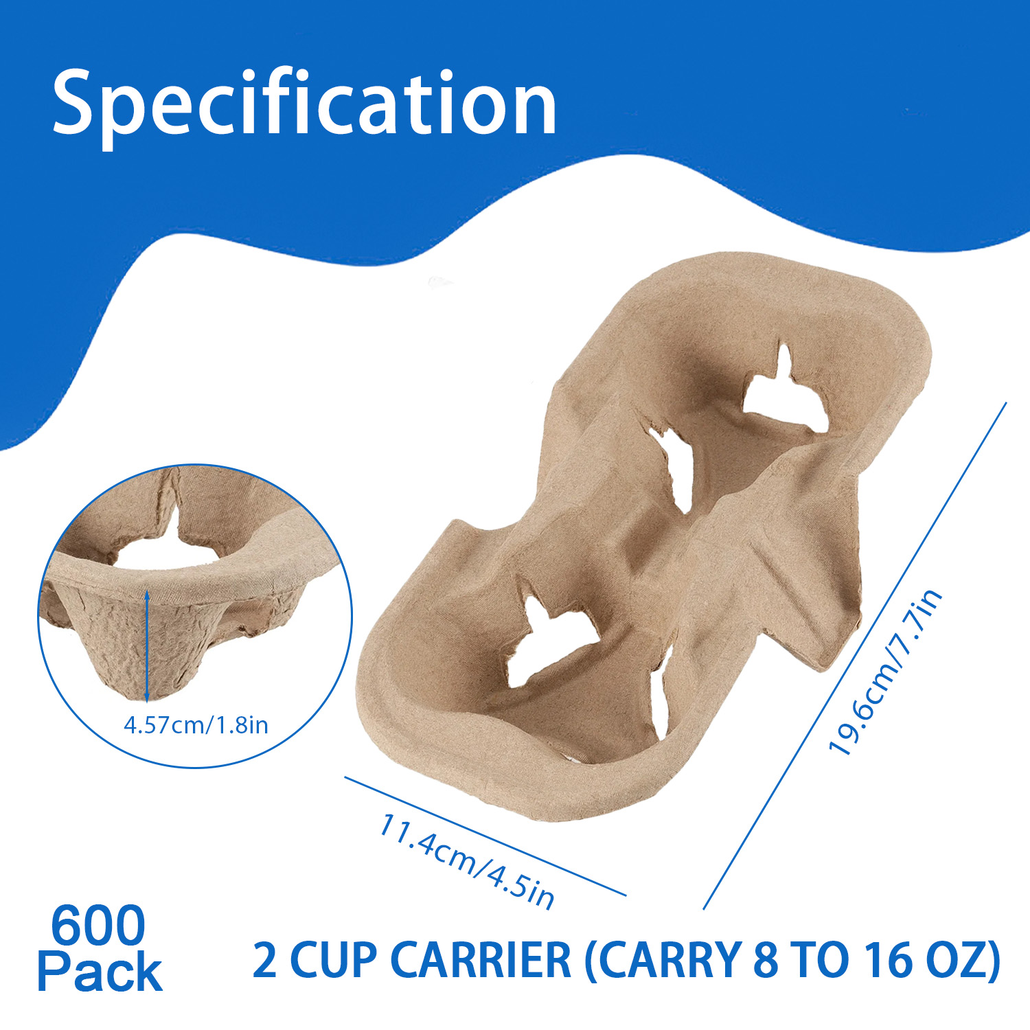 Disposable coffee cup holder, suitable for 8 to 32 oz hot or cold beverage cups, takeout cup container, perfect for takeaway coffee.