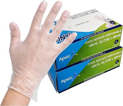Case of 2000 Plastic Disposable Vinyl Gloves, Clear Kitchen Serving Gloves for Cooking, Food Prep, Household Cleaning