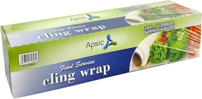 APSIC Clear Plastic Cling Wrap for Food, Standard 24