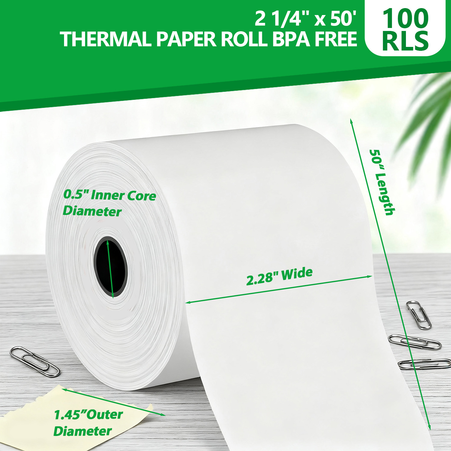 Thermal Paper Rolls, BPA Free Receipt Paper for Retail Business POS Cash Register, High Sensitivity Thermal Rolls with Quick-Drying