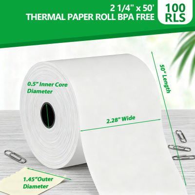 Thermal Paper Rolls, BPA Free Receipt Paper for Retail Business POS Cash Register, High Sensitivity Thermal Rolls with Quick-Drying