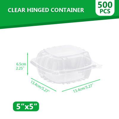 Transparent disposable takeout plastic container, leak-proof and durable, suitable for takeout, ideal for cakes, salads, and small sandwiches, customizable