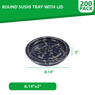 Square sushi container with lid, disposable plastic square sushi storage container, for meal prep, stackable food container with clear lid