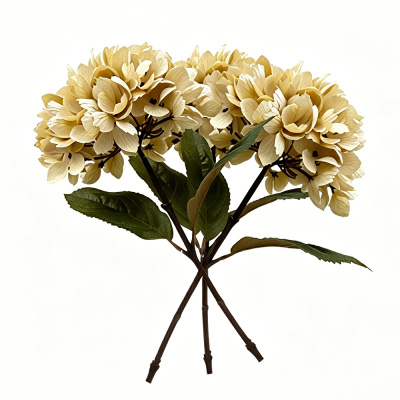 128226143-19.69in Cream Hydrangea Bundle - Dry Touch